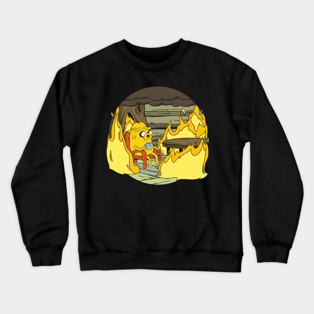 Adventure Time - This is fine! Crewneck Sweatshirt by gseignemartin